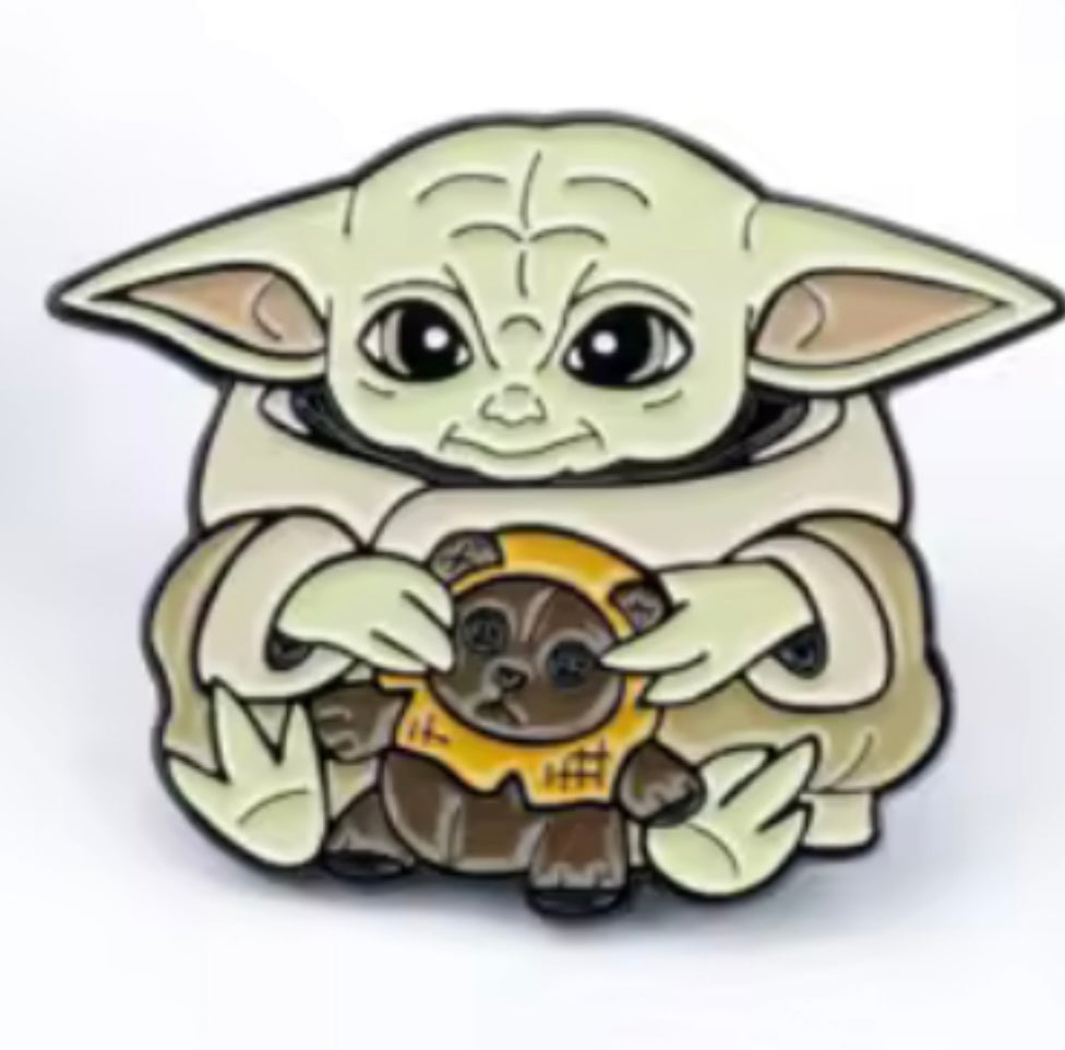 Grogu with Ewok Pin Badge