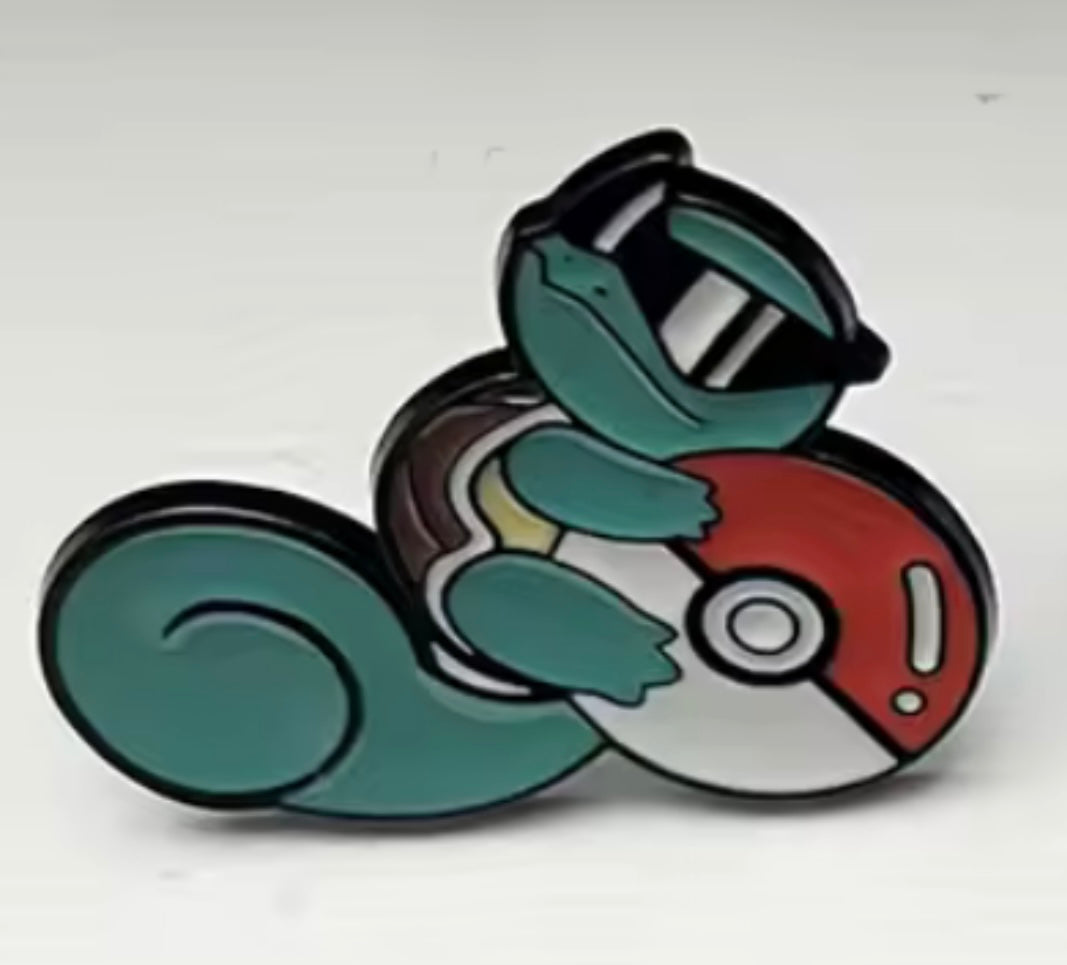 Squirtle with Pokeball Pin Badge