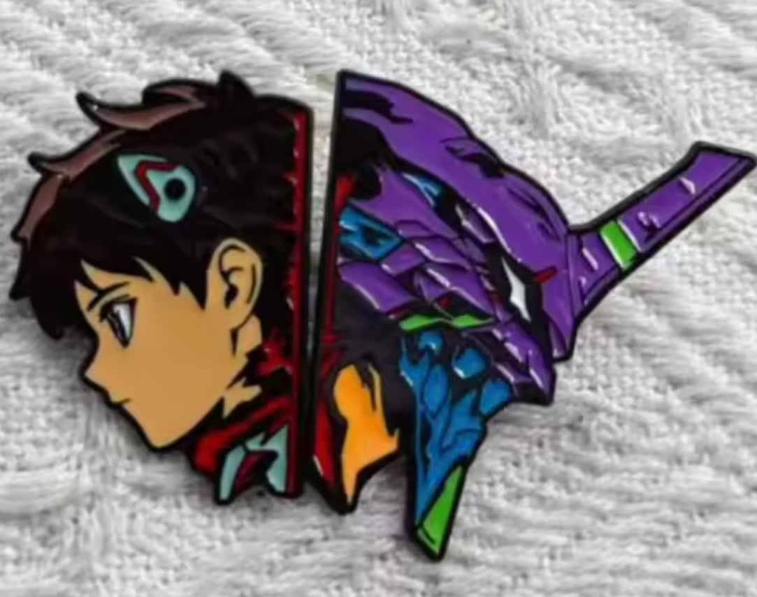 Shinji and Evo1 Pin Badge