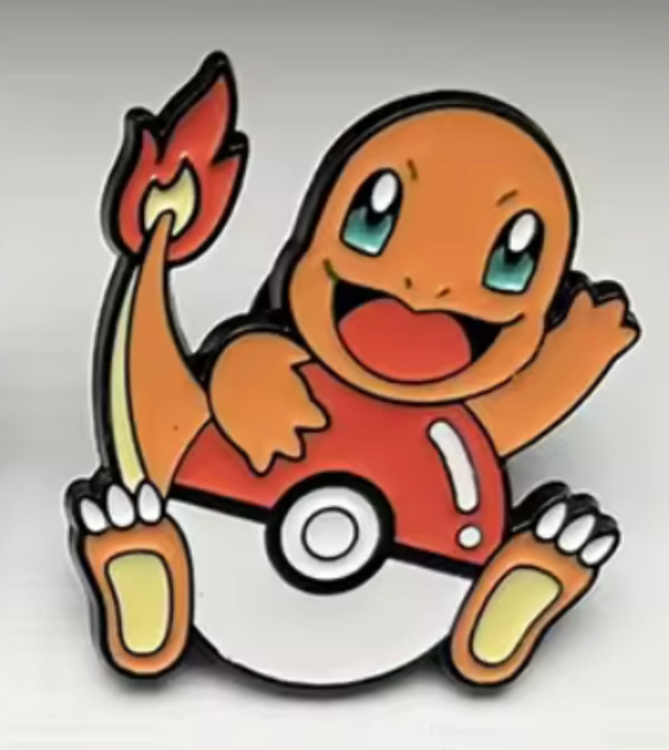 Charmander with Pokeball Pin Badge