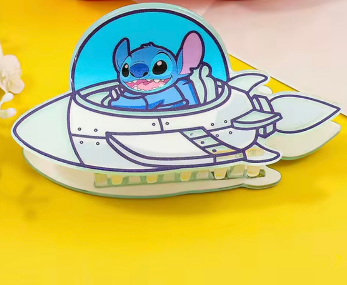 Stitch Spaceship Claw Clip
